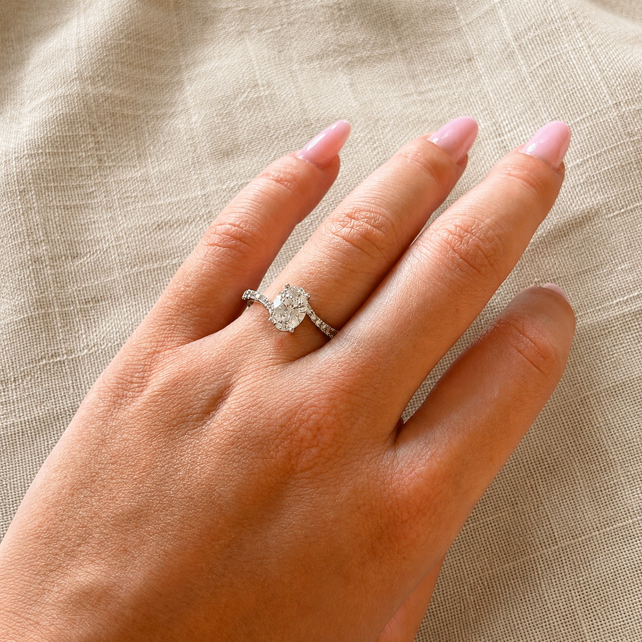 Lantana - Emerald and Baguette Cut Stone Engagement Ring