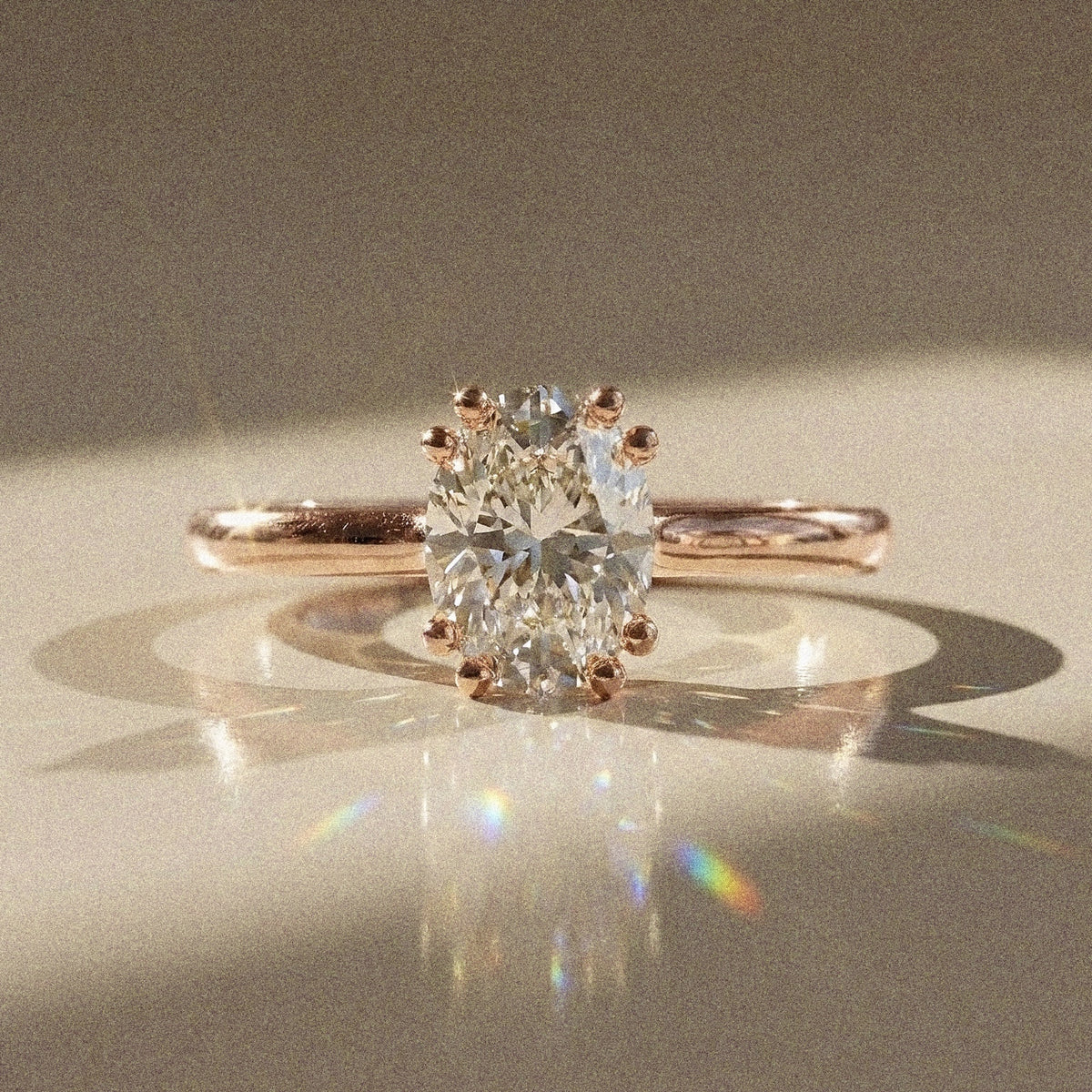 Bague Léonie – Solitaire diamant laboratoire ovale