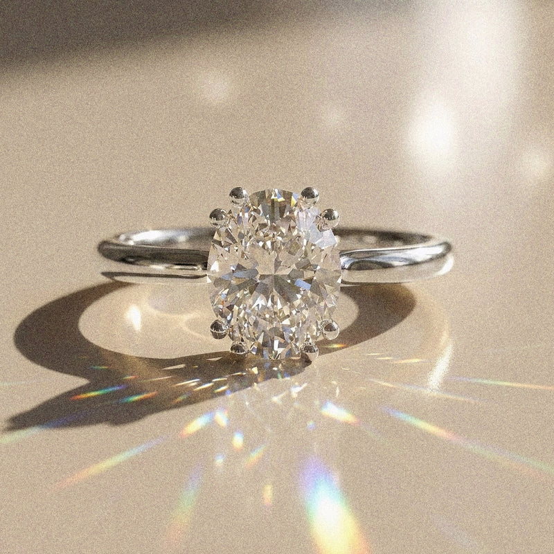 Olivine - Solitaire taille ovale laboratoire 1,5 carat