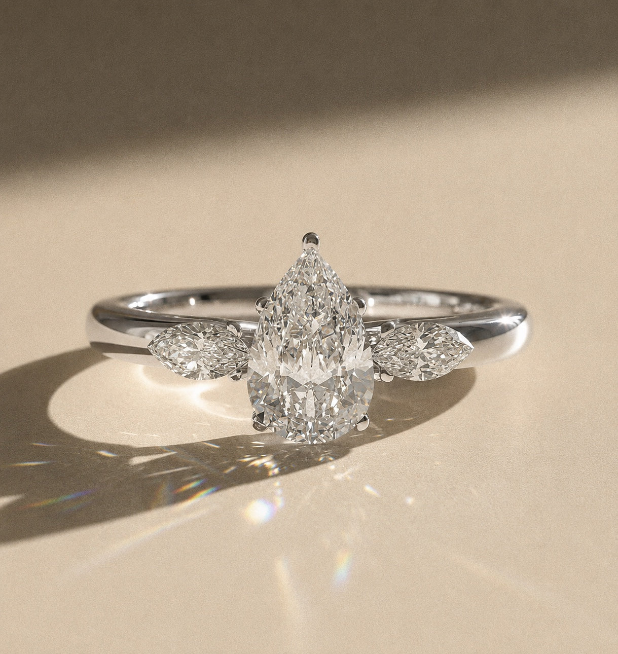 Victoria - Pear-shaped solitaire engagement ring
