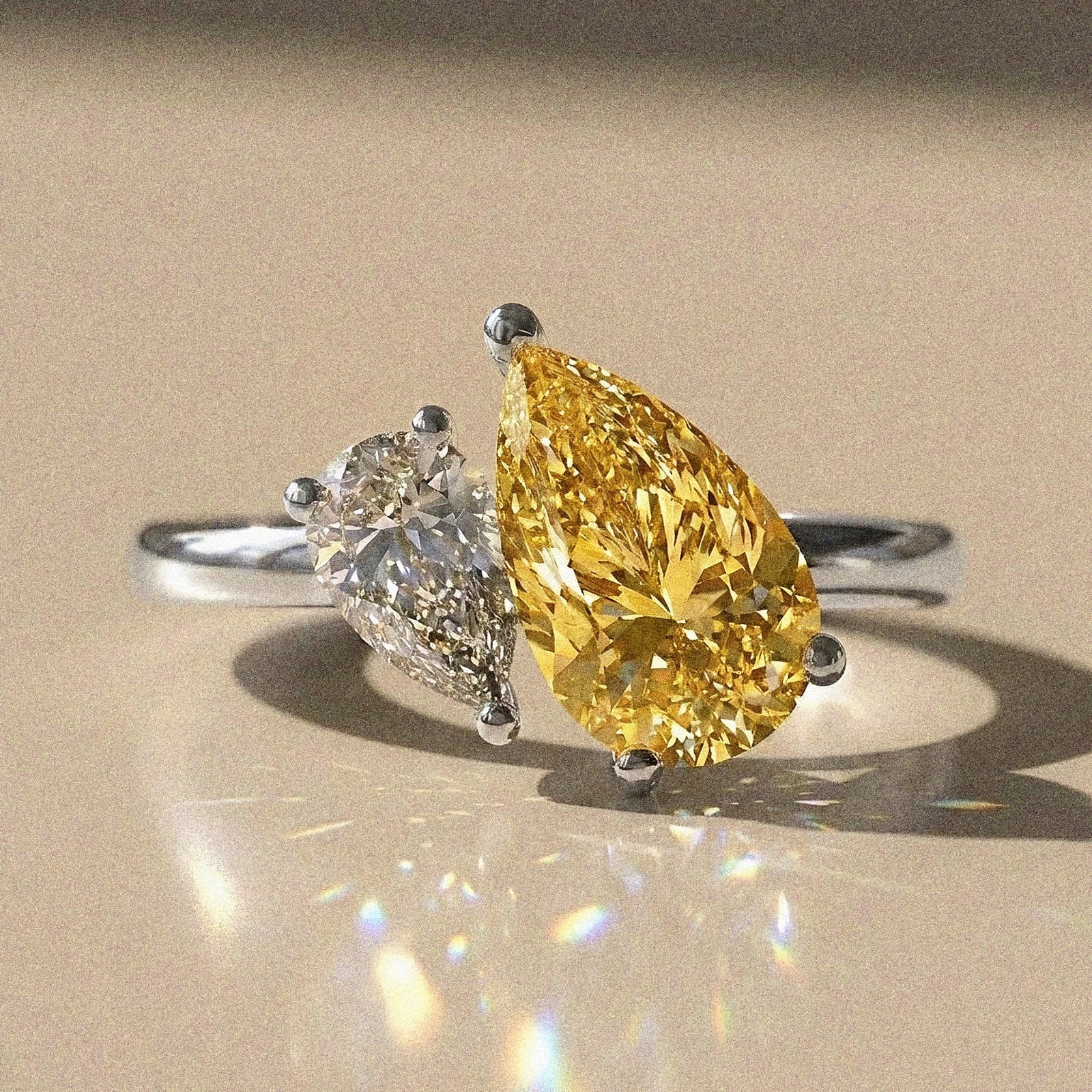 Blanche - bague de fiançailles Toi&Moi