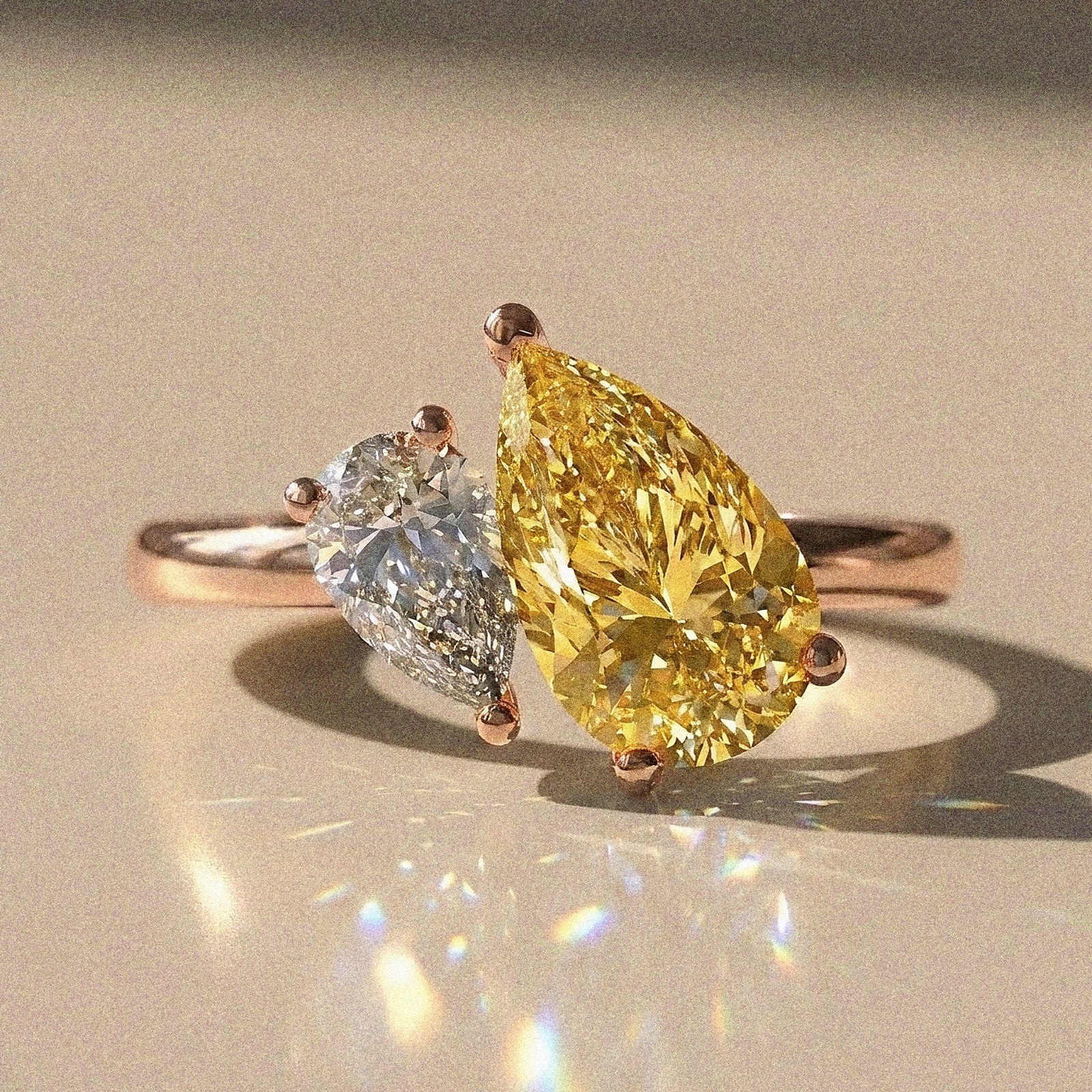 Blanche - bague de fiançailles Toi&Moi