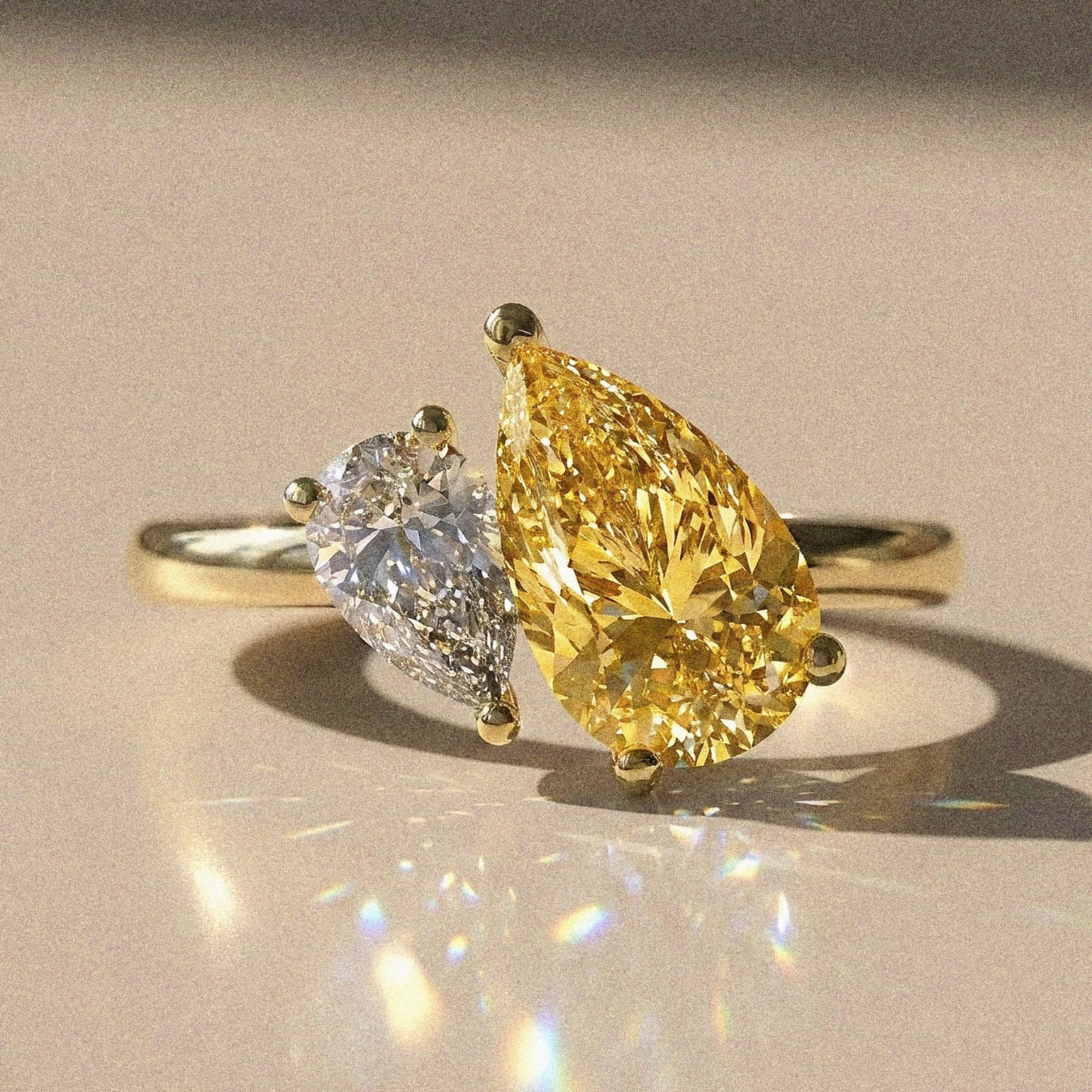 Blanche - bague de fiançailles Toi&Moi