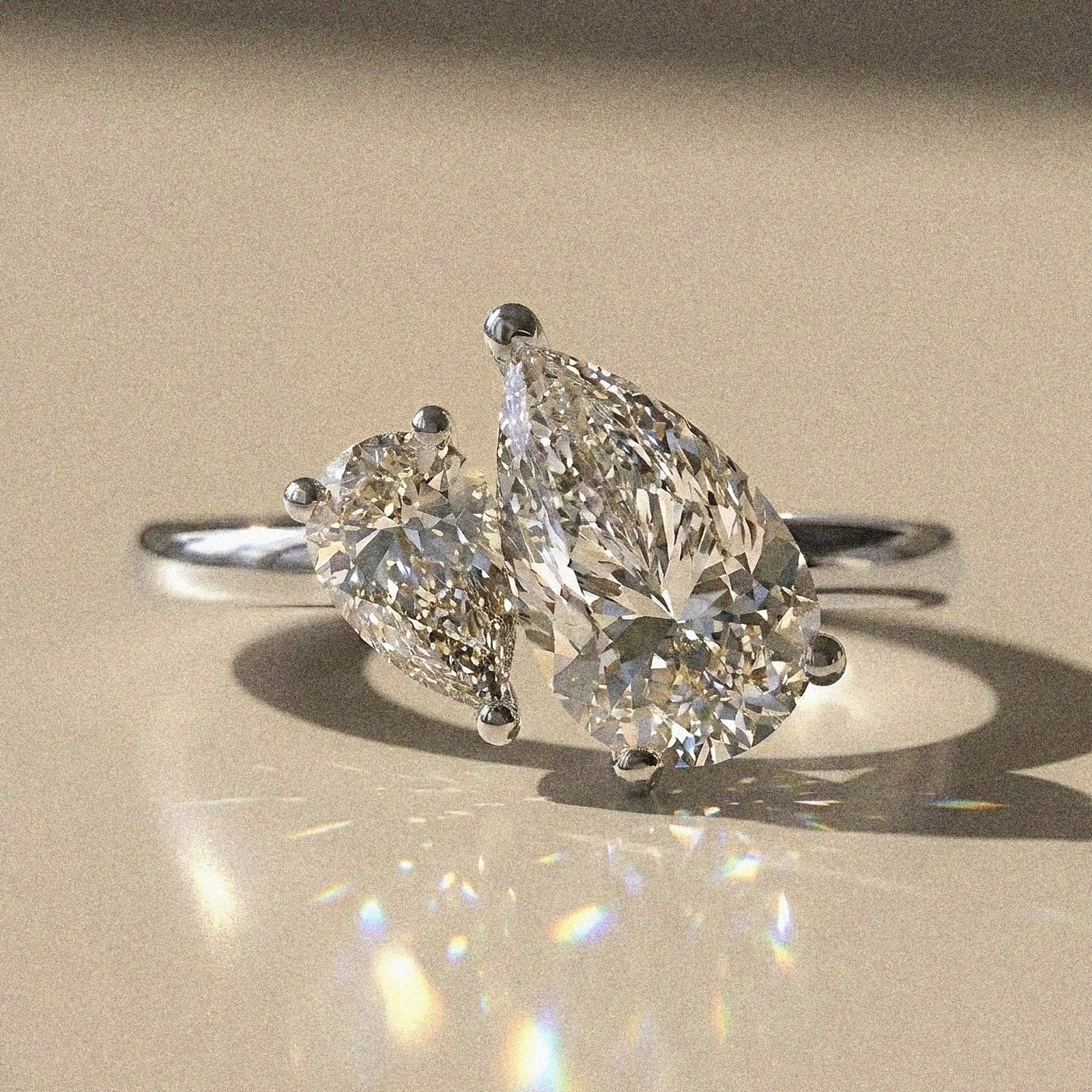 Blanche - bague de fiançailles Toi&Moi