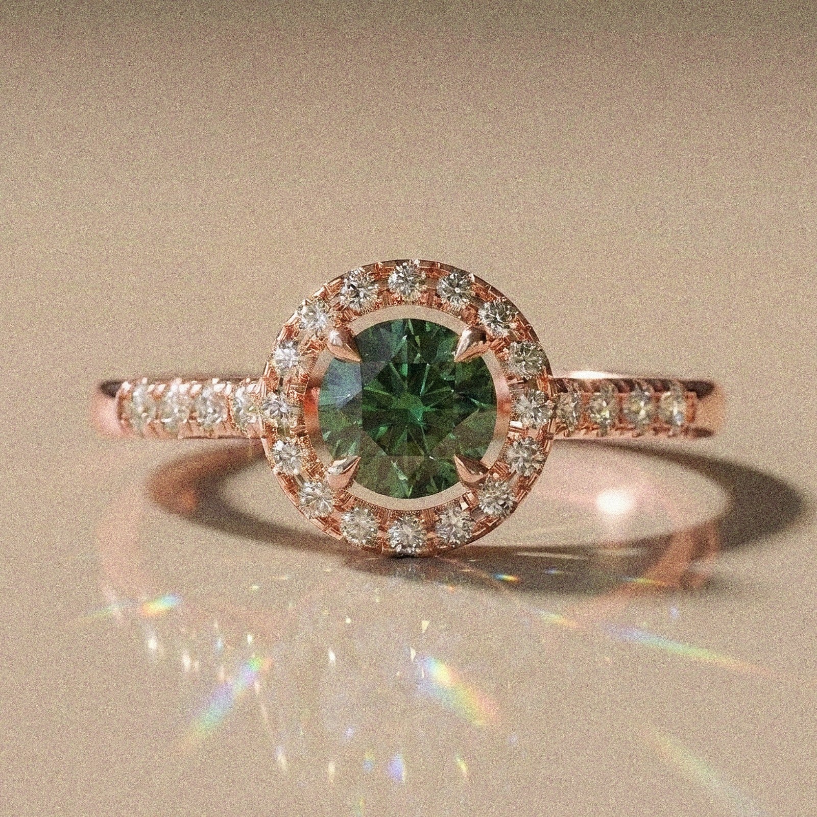 Cassia - Bague de fiançailles diamant taille brillant pavé