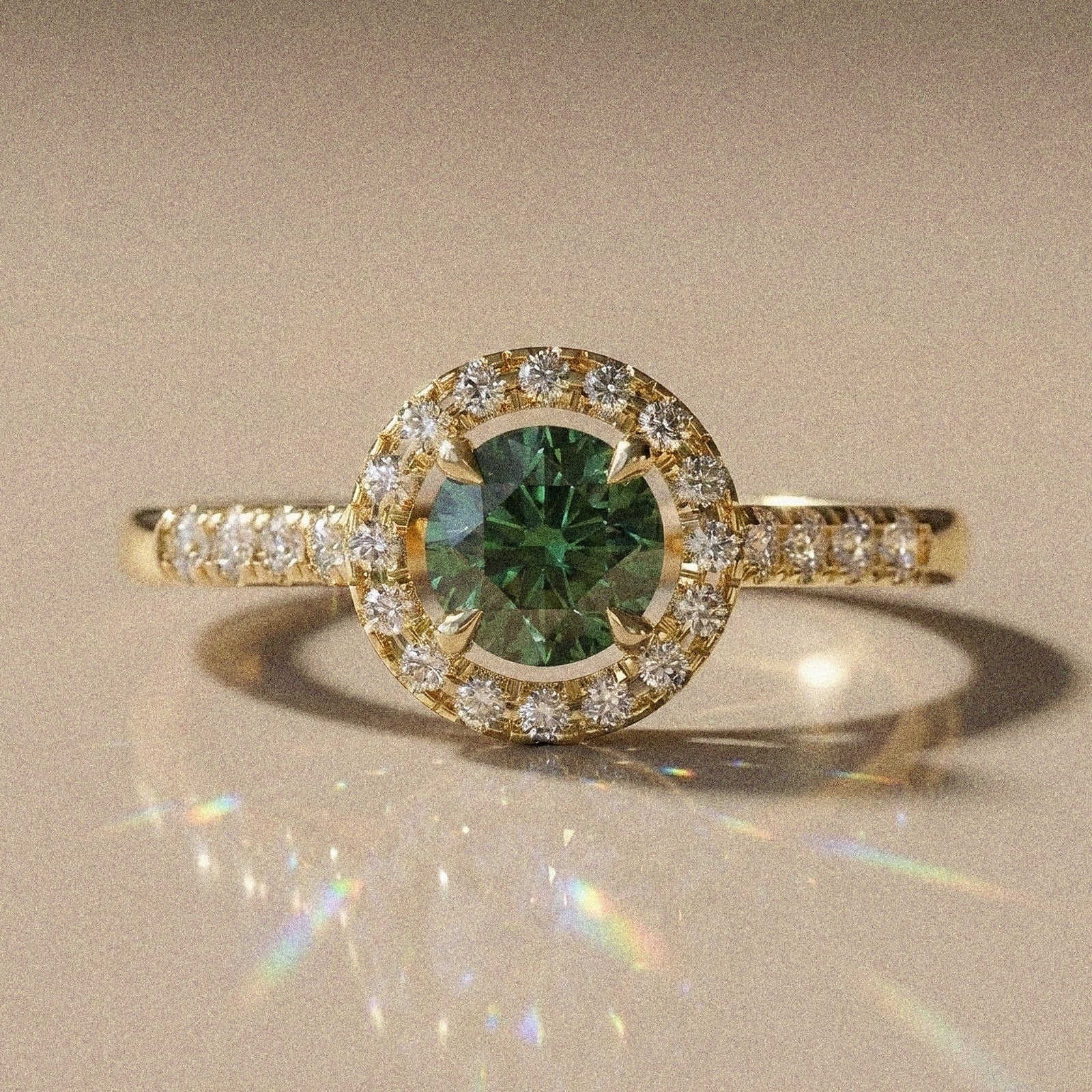 Cassia - Bague de fiançailles diamant taille brillant pavé