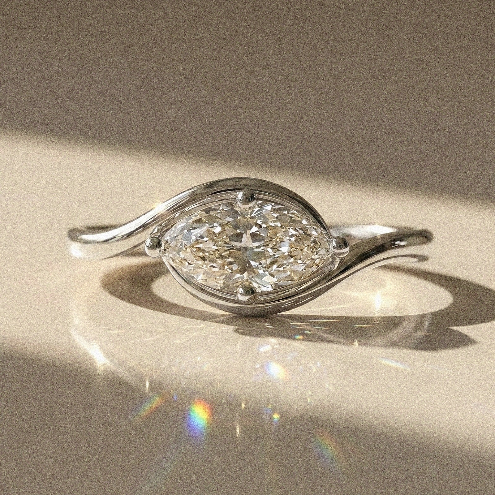 Lunaria - Marquise Stone Engagement Ring