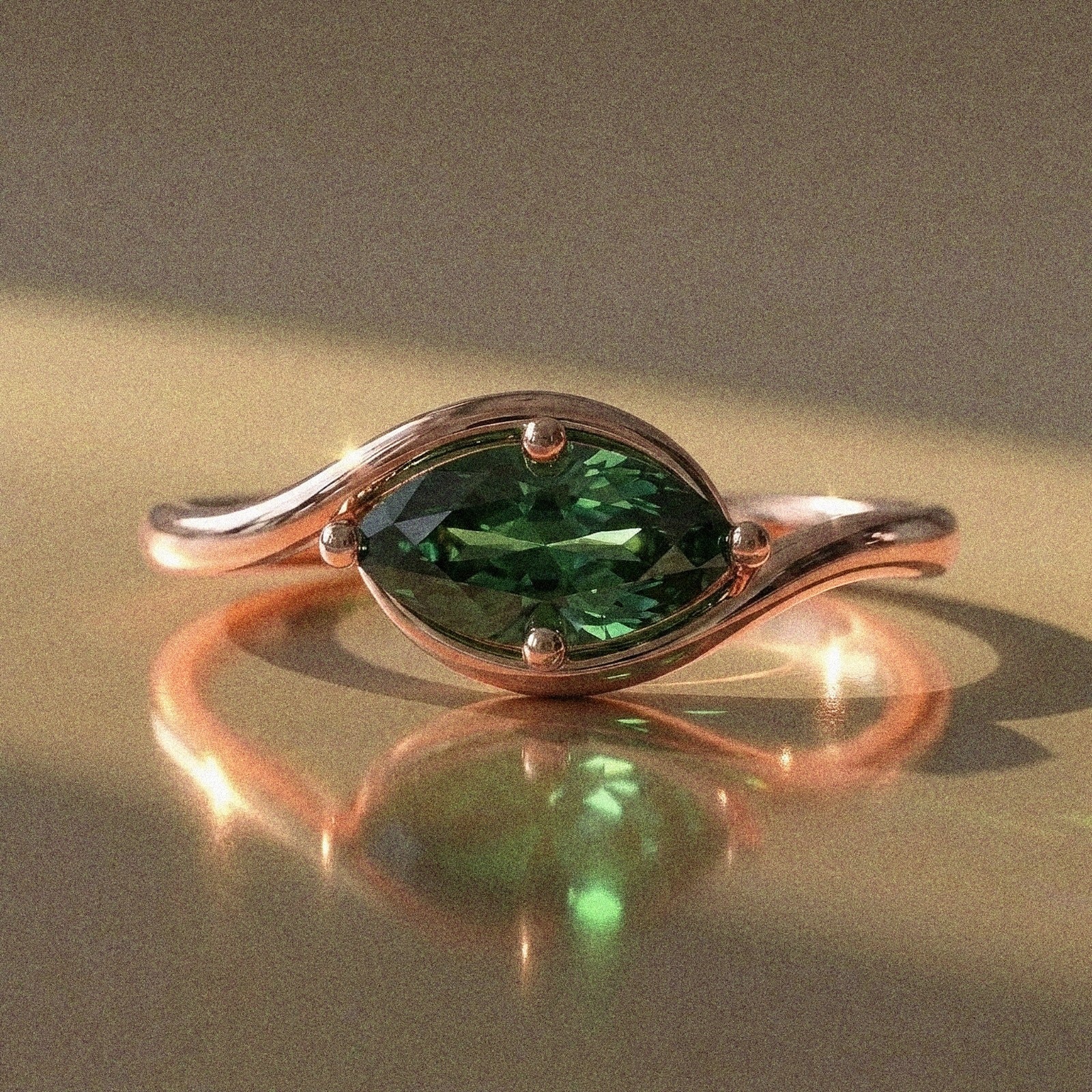 Lunaria - Marquise Stone Engagement Ring