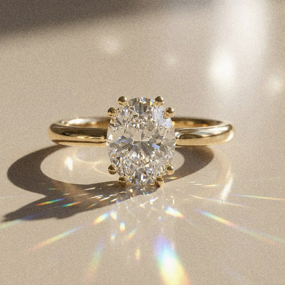 Olivine - Solitaire taille ovale laboratoire 1,5 carat