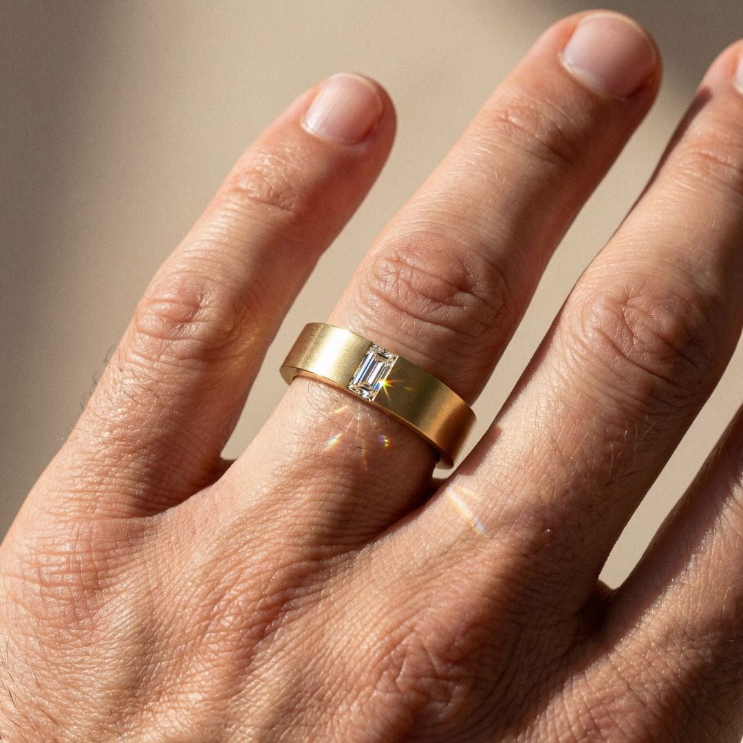 Alliance mixte Alaska – pierre au choix taille baguette