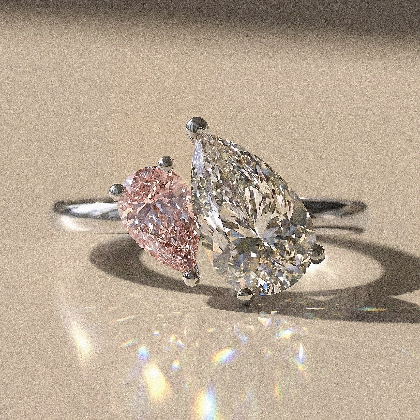 Blanche - bague de fiançailles Toi&Moi