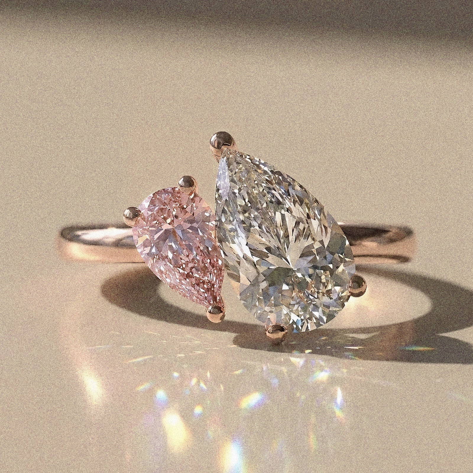 Blanche - bague de fiançailles Toi&Moi