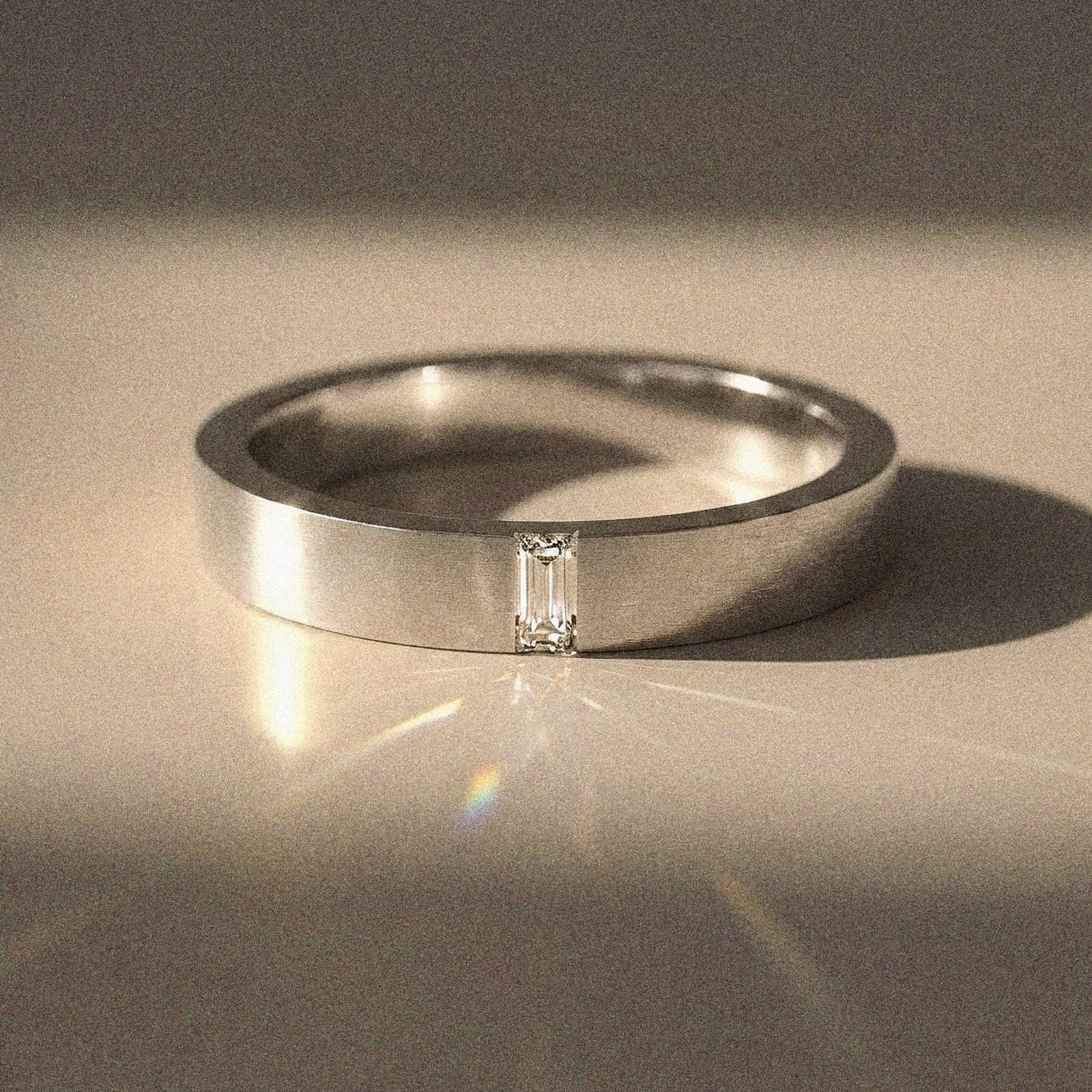 Alliance mixte Alaska diamant naturel baguette