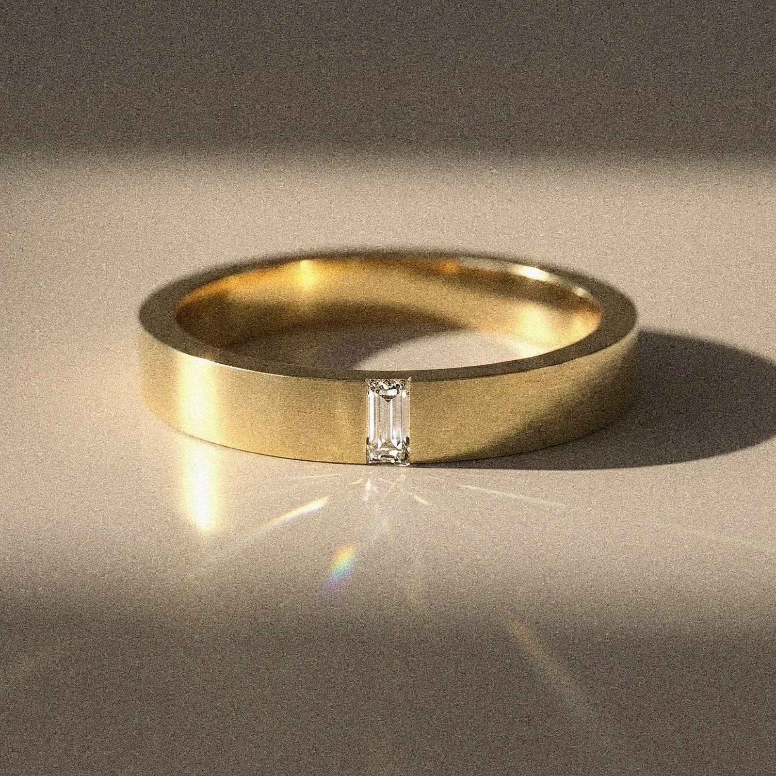 Alliance mixte Alaska diamant naturel baguette