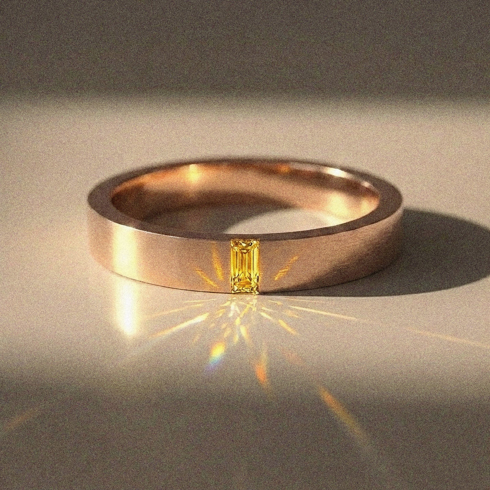 Alliance mixte Alaska diamant naturel baguette