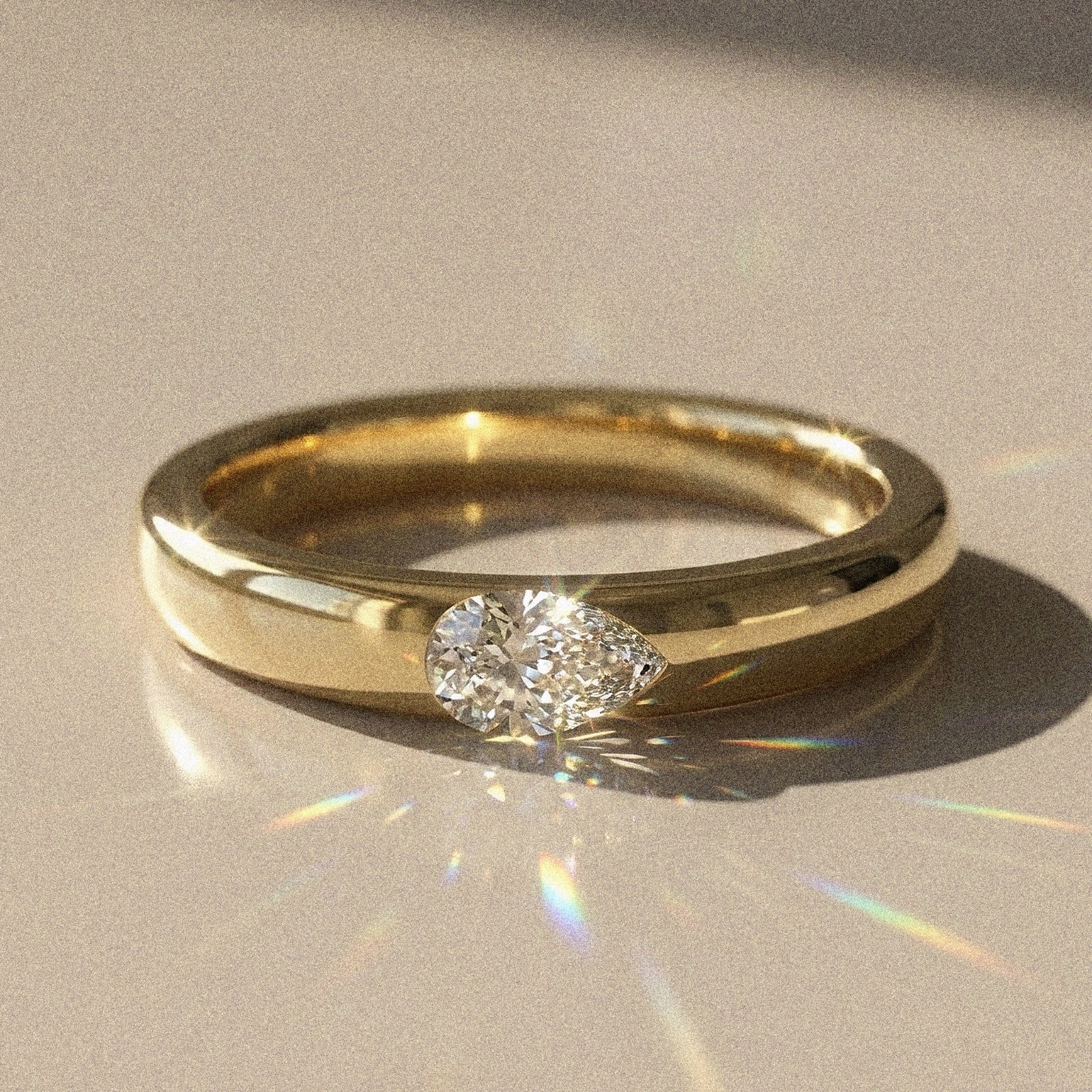 Alliance mixte Aurora diamant naturel poire