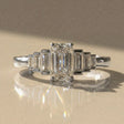 Lantana - Emerald and Baguette Cut Stone Engagement Ring