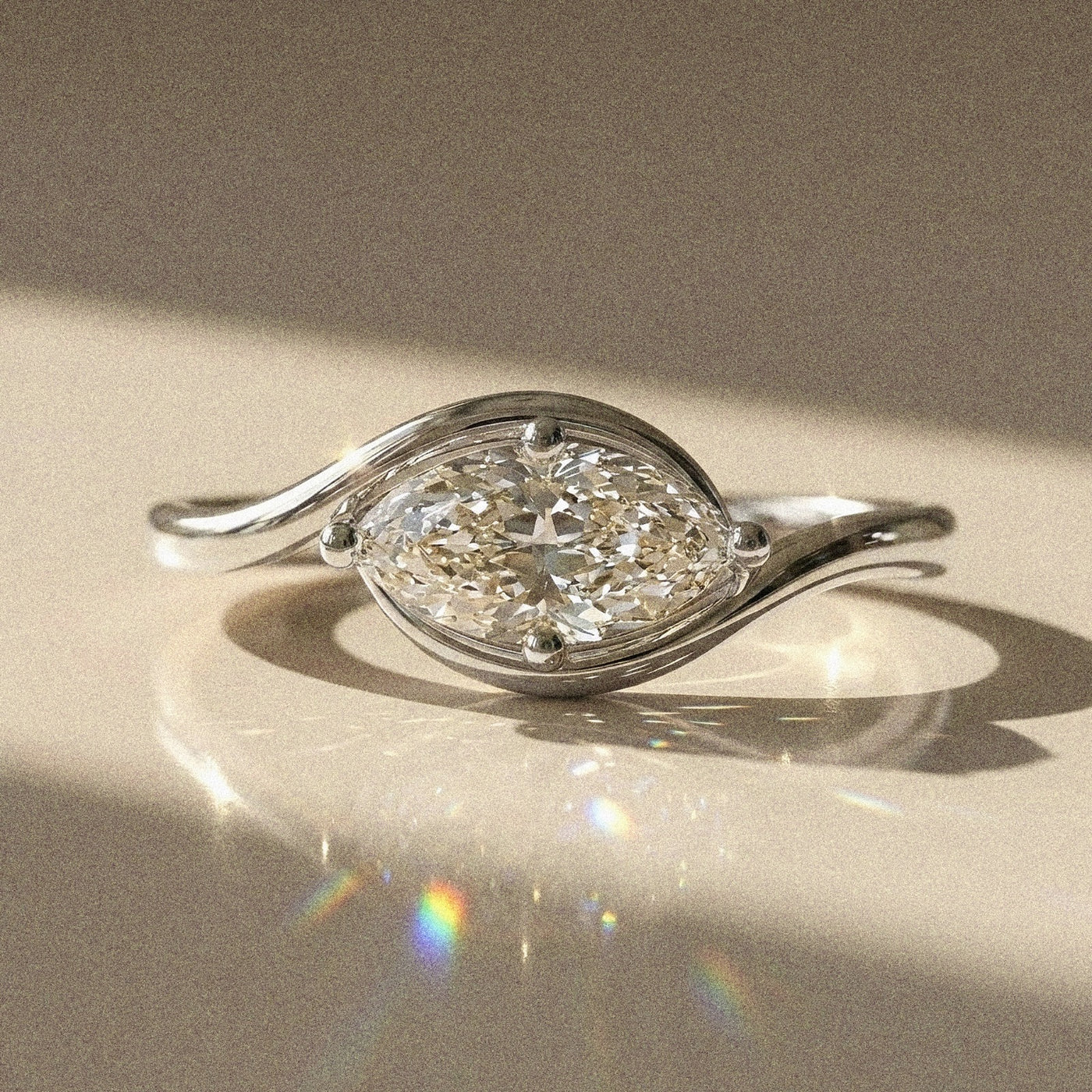 Lunaria - Marquise Stone Engagement Ring