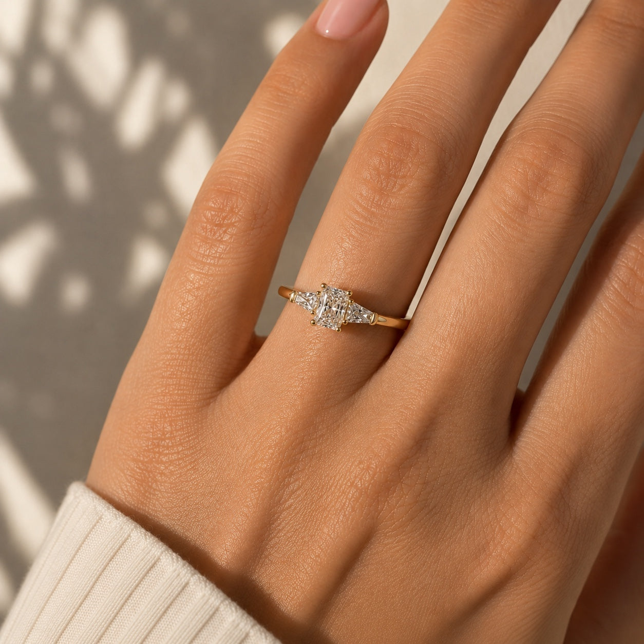 Olea - Radiant Cut Three-Stone Engagement Ring