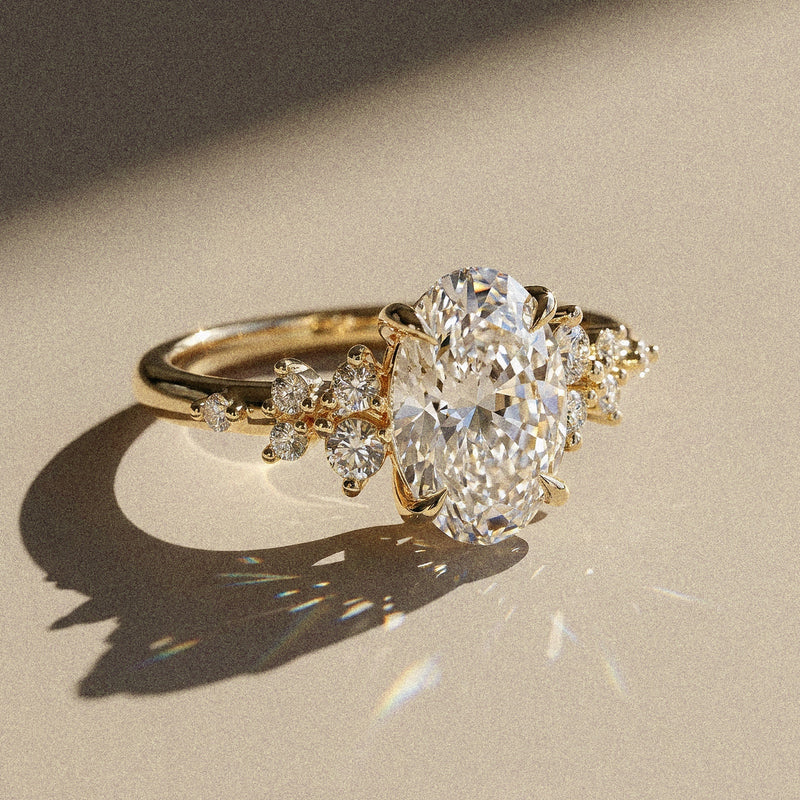 Lantana - Emerald and Baguette Cut Stone Engagement Ring