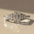 Lantana - Emerald and Baguette Cut Stone Engagement Ring
