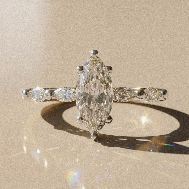 Ambre - bague de fiançailles marquise