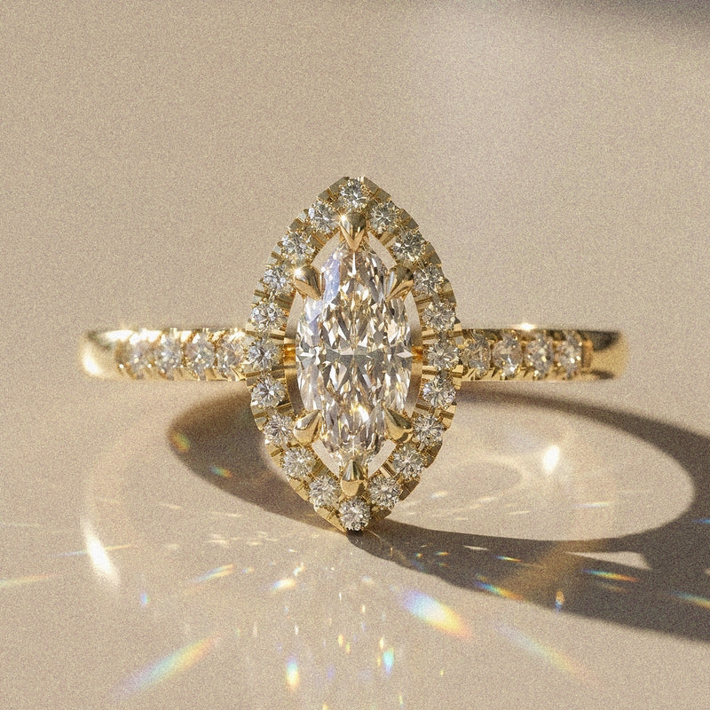 Tiarella - Bague de fiançailles diamant marquise