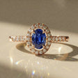 Abelia - Bague de fiançailles diamant ovale pavé