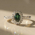Abelia - Bague de fiançailles diamant ovale pavé