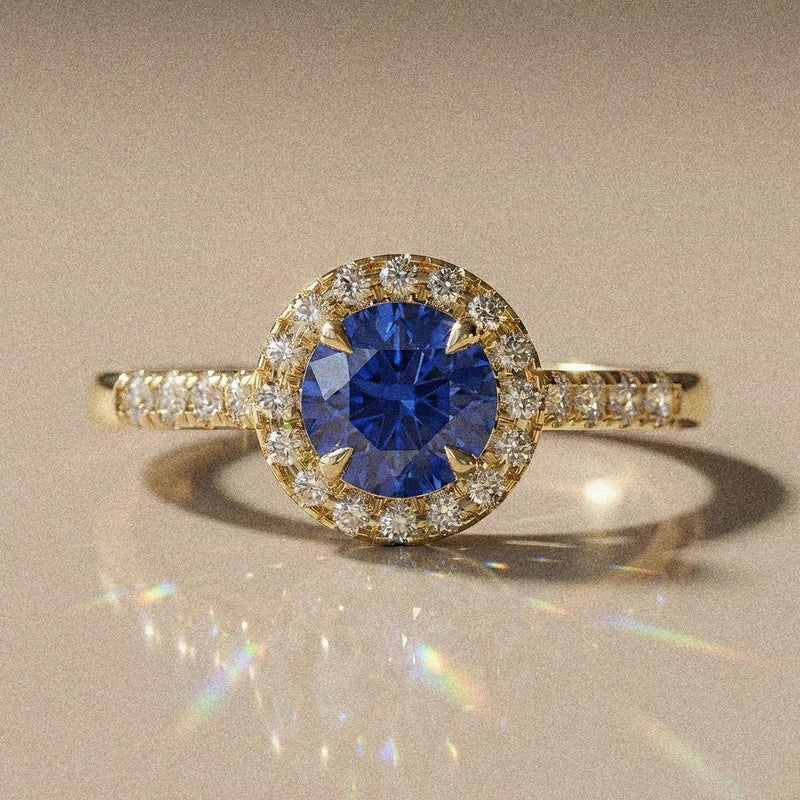 Cassia - Bague de fiançailles diamant taille brillant pavé