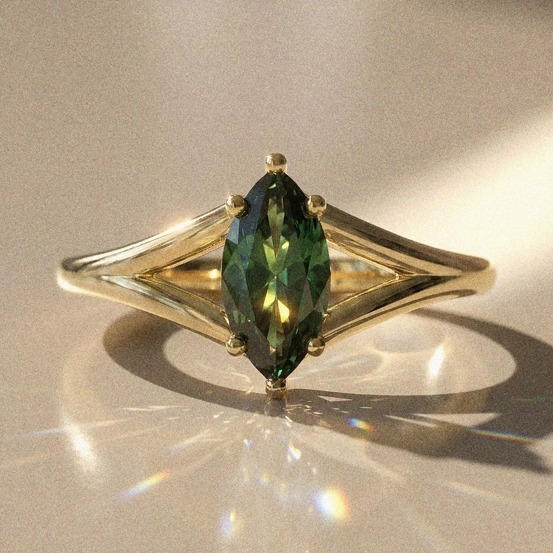 Labelia - Bague de fiançailles solitaire pierre navette