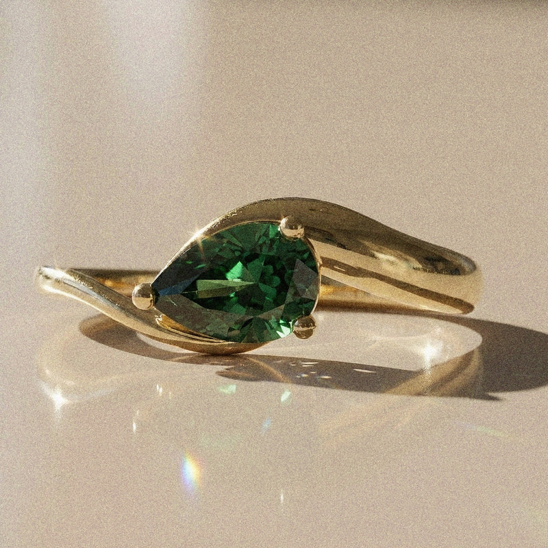 Berenice - Bague de fiançailles solitaire pierre poire