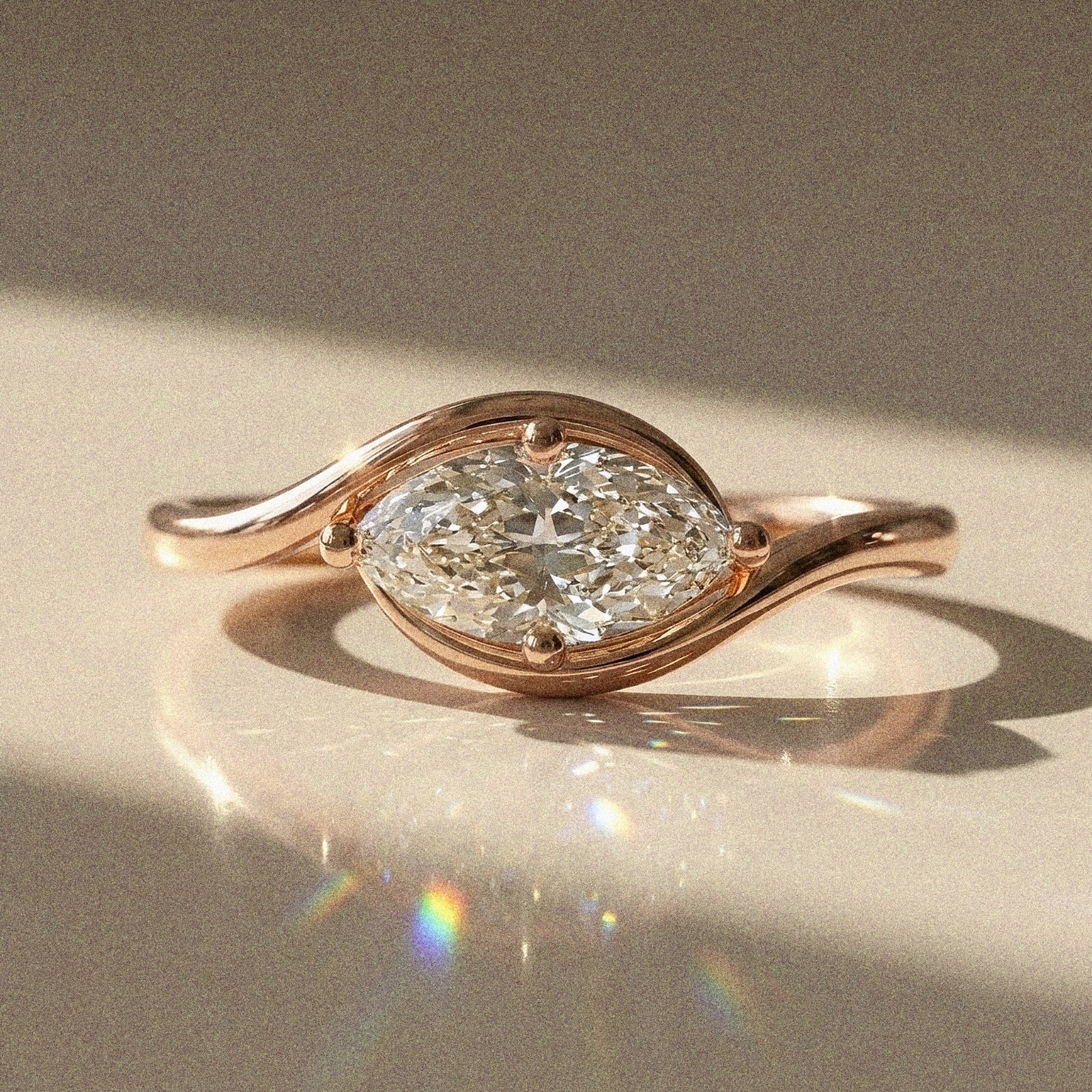 Lunaria - Marquise Stone Engagement Ring