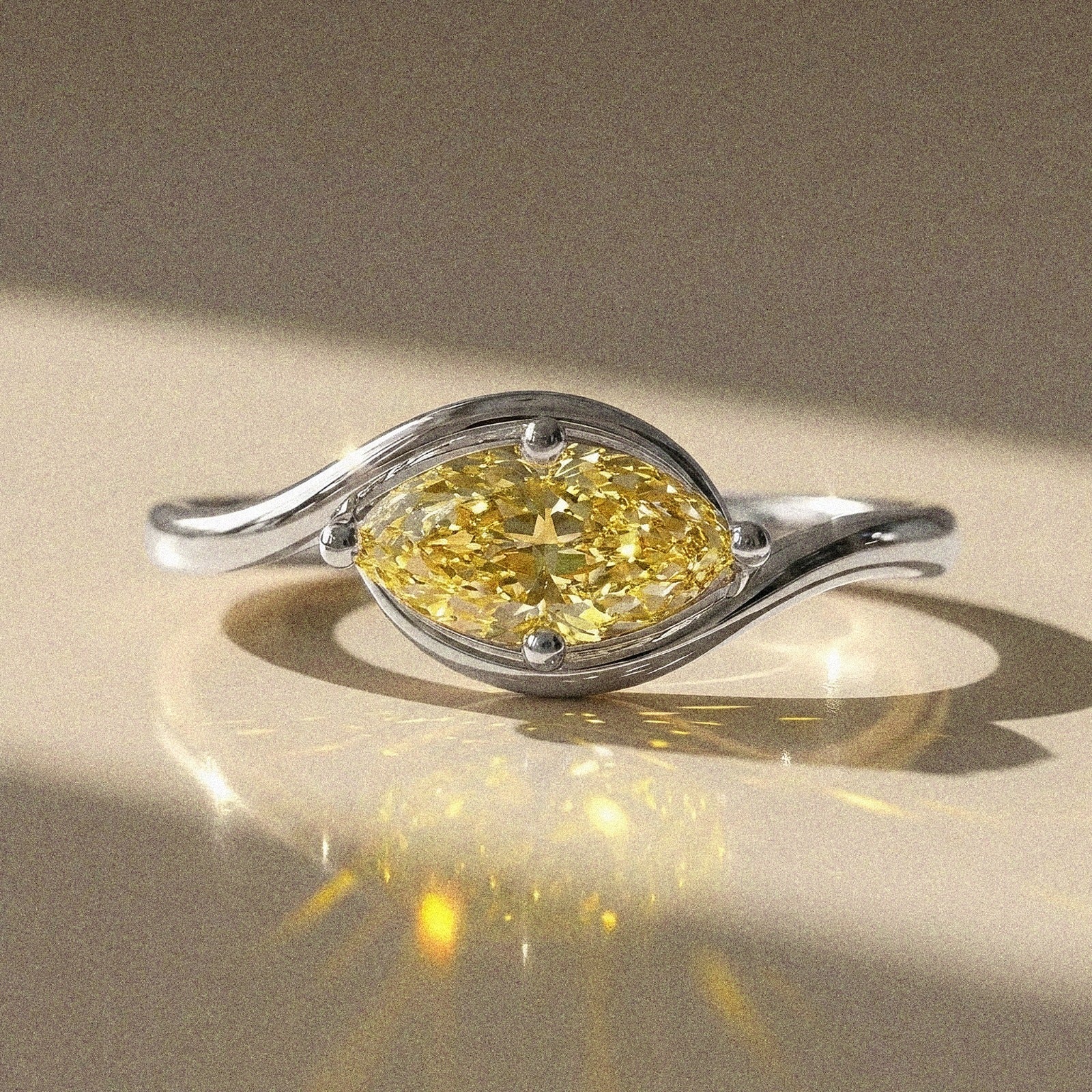 Lunaria - Marquise Stone Engagement Ring