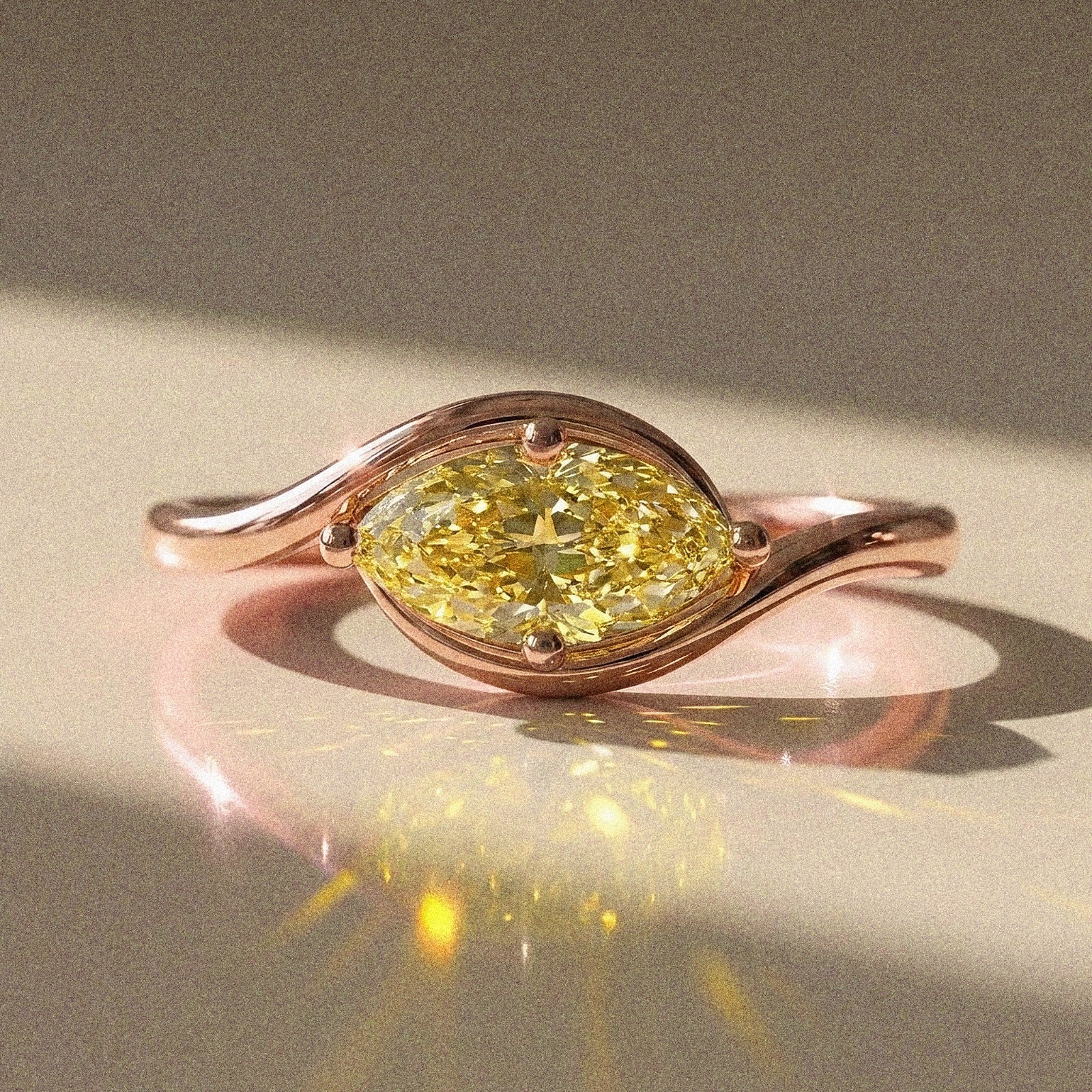 Lunaria - Marquise Stone Engagement Ring