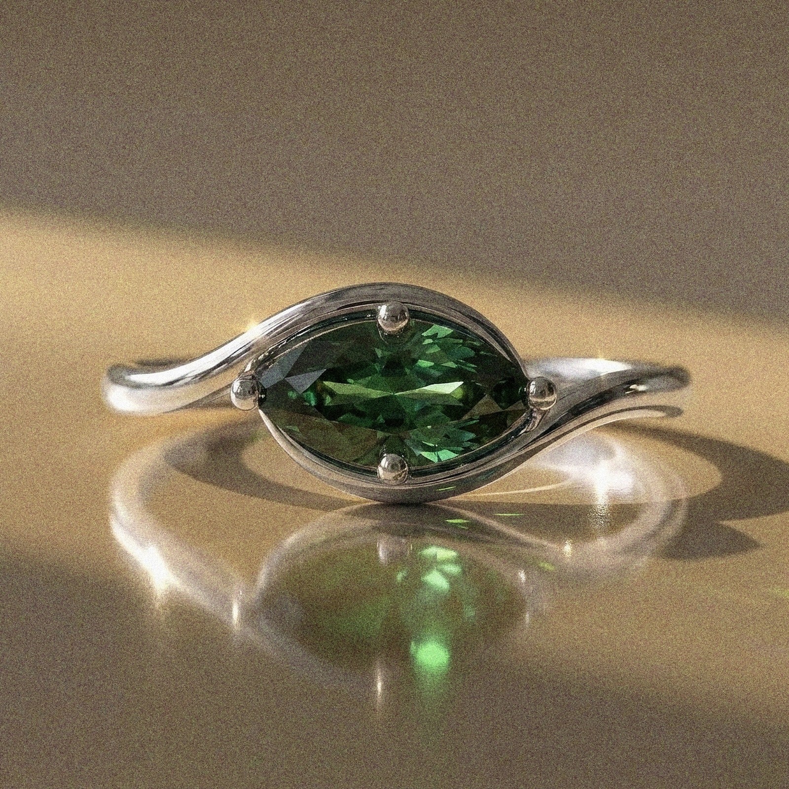 Lunaria - Marquise Stone Engagement Ring