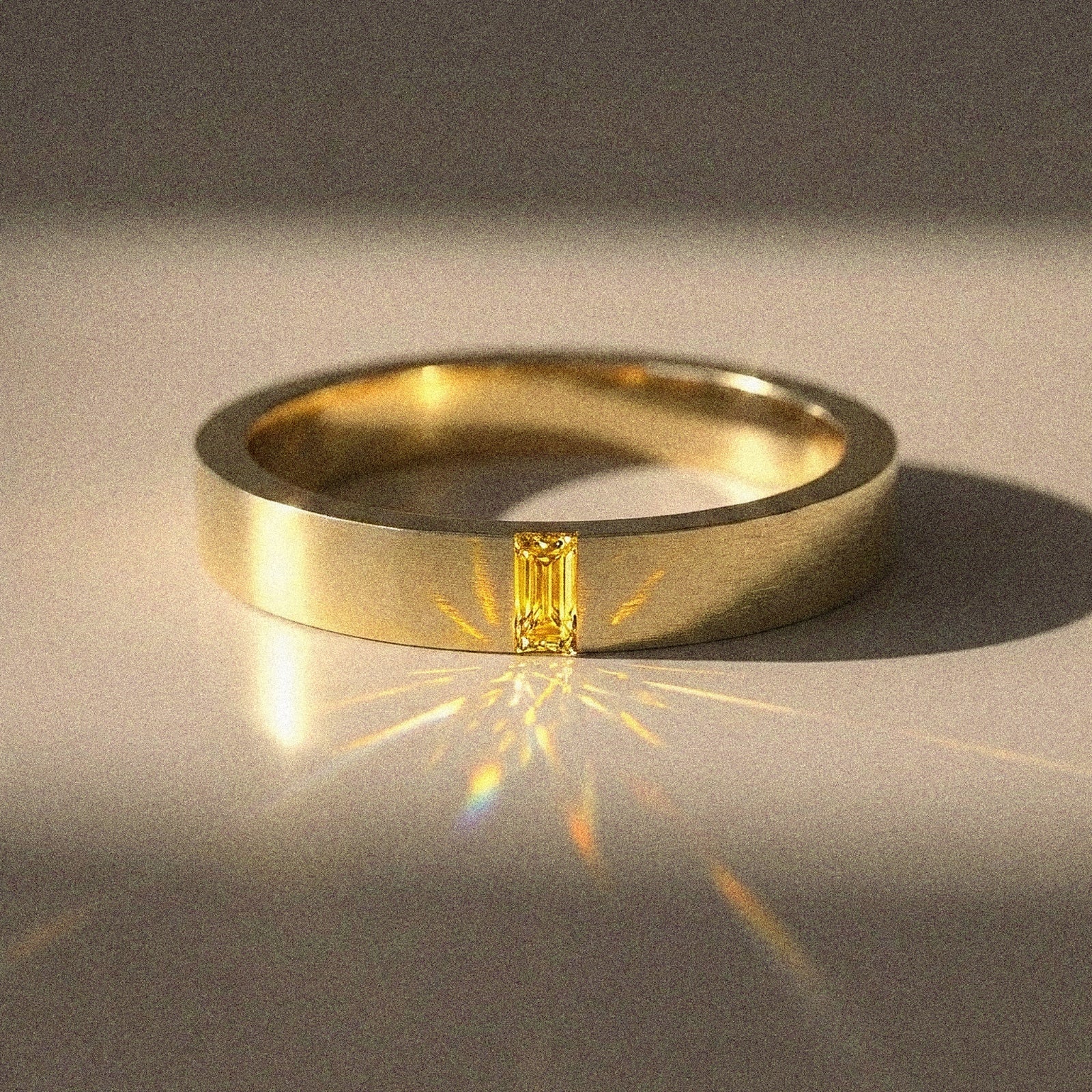 Alliance mixte Alaska diamant naturel baguette