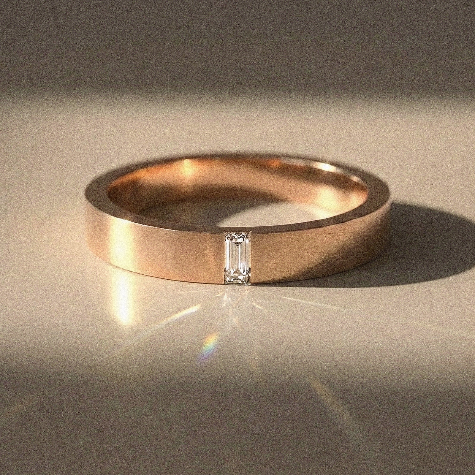 Alliance mixte Alaska diamant naturel baguette