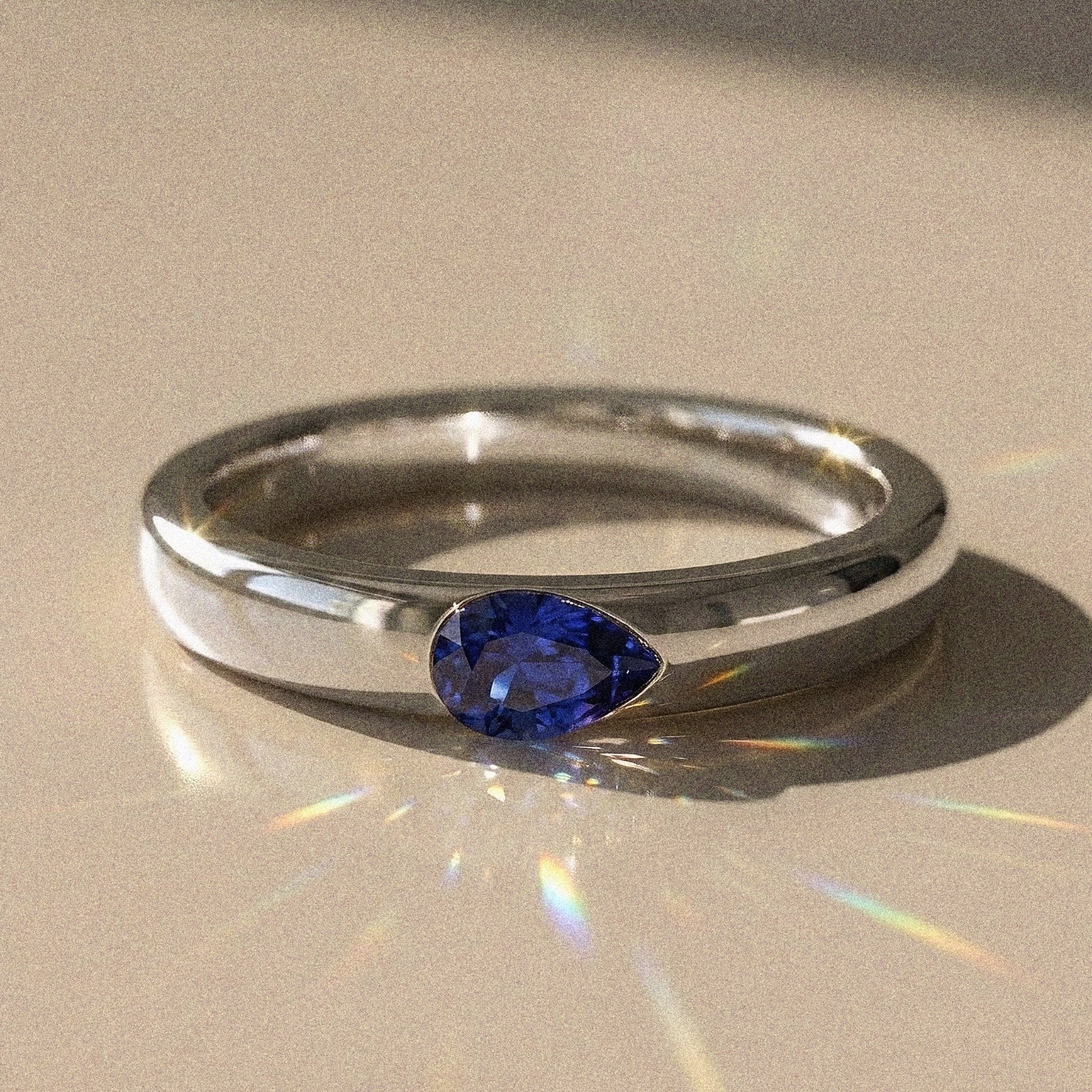 Alliance mixte Aurora diamant naturel poire