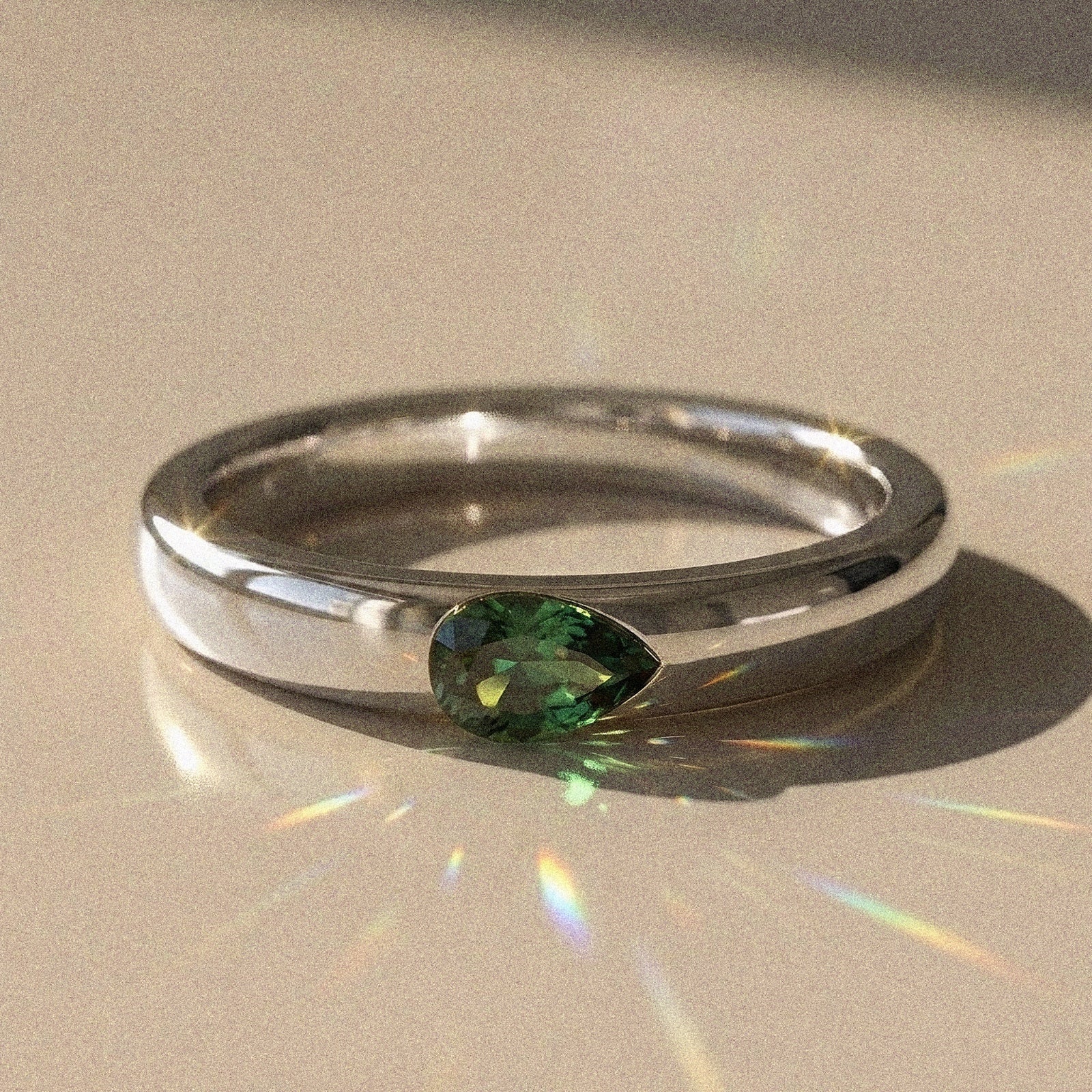 Alliance mixte Aurora diamant naturel poire