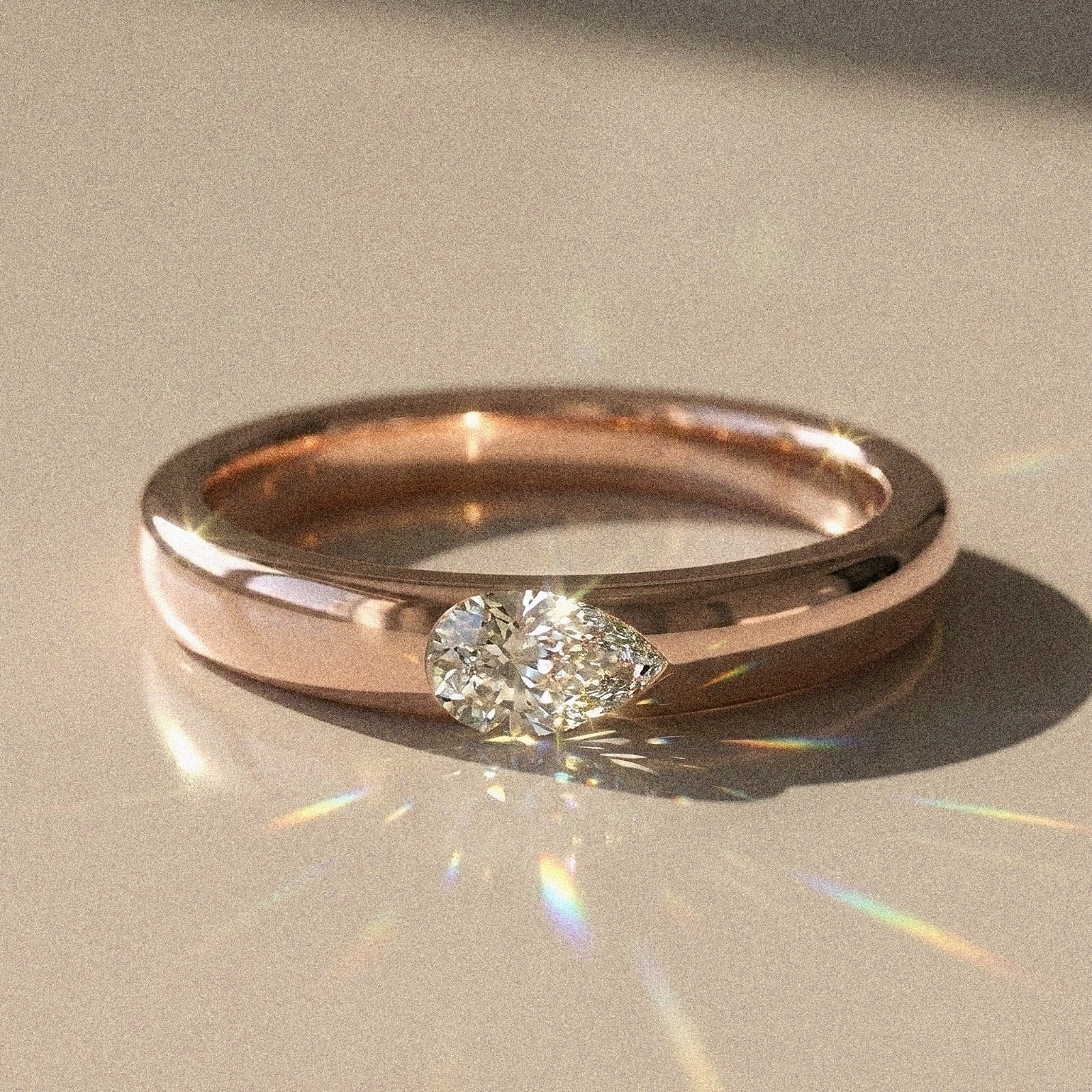 Alliance mixte Aurora diamant naturel poire