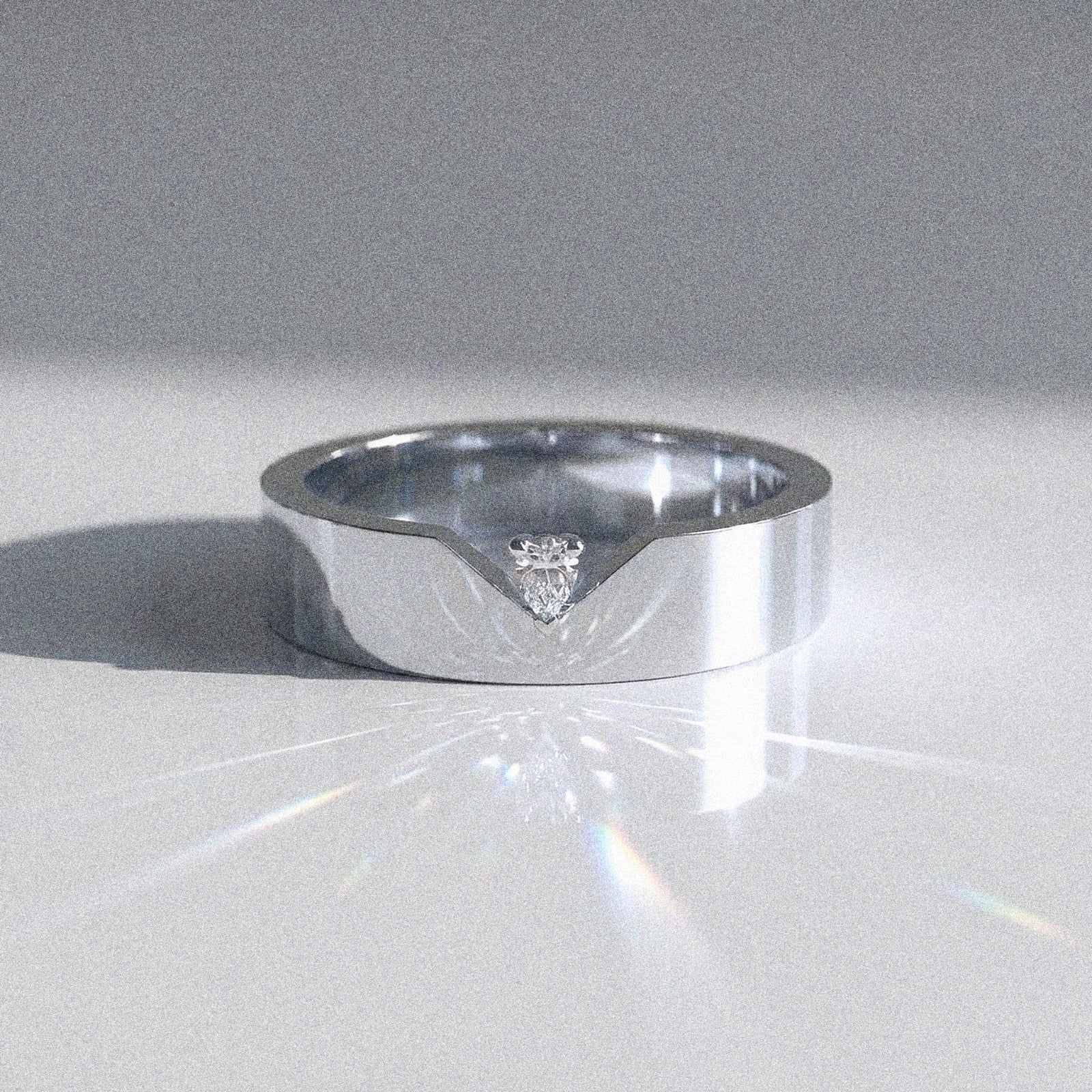 Alliance mixte Santo diamant naturel poire