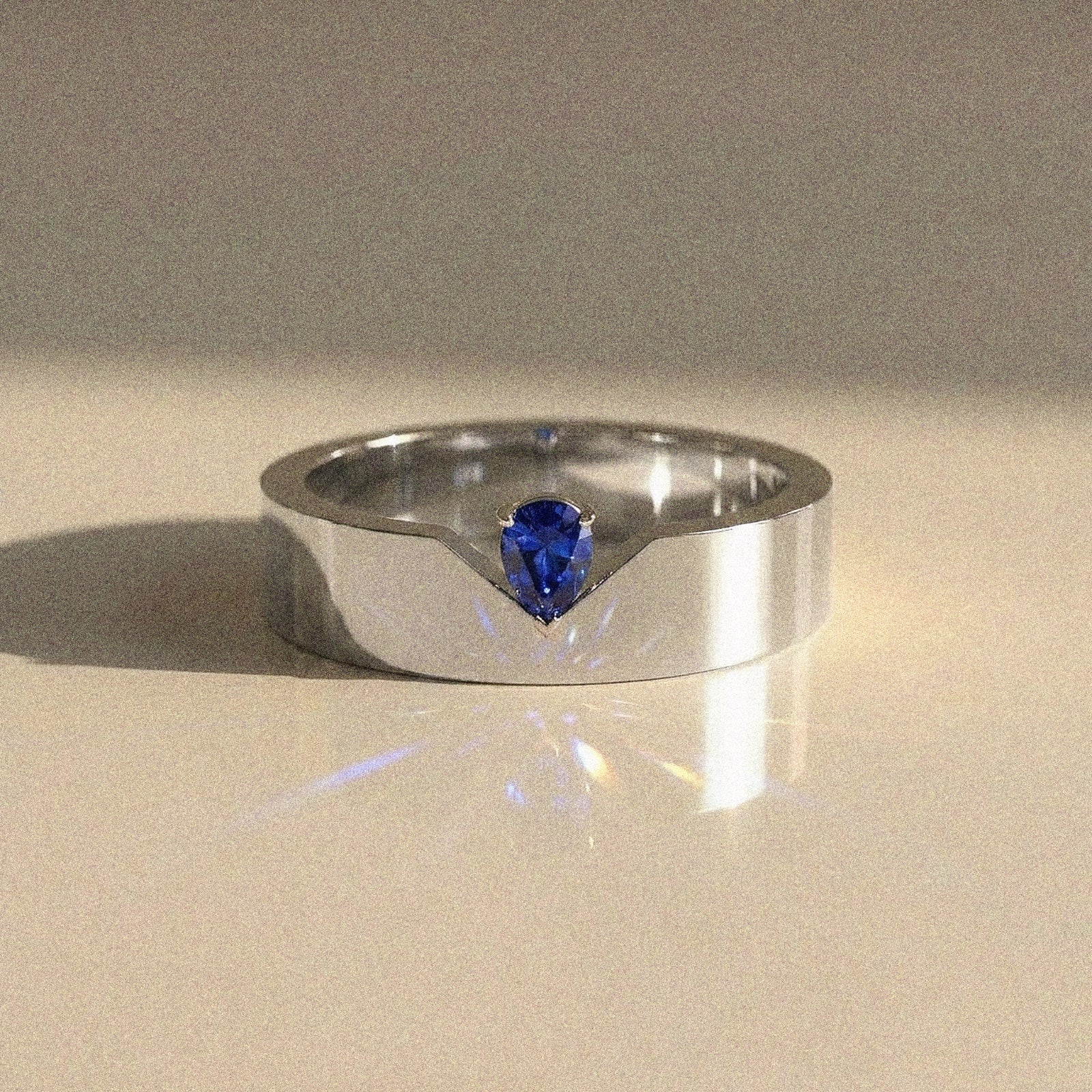 Alliance mixte Santo diamant naturel poire