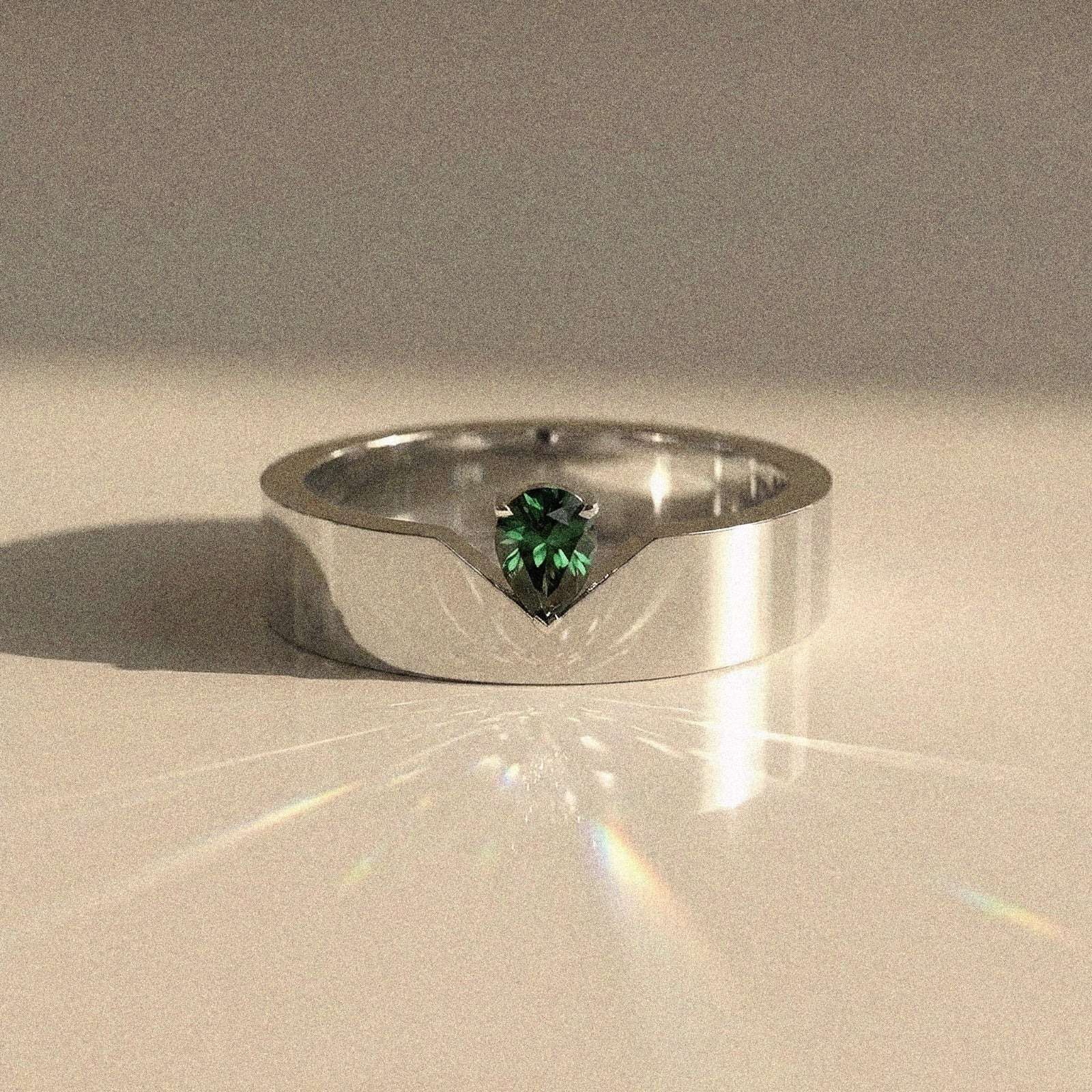 Alliance mixte Santo diamant naturel poire