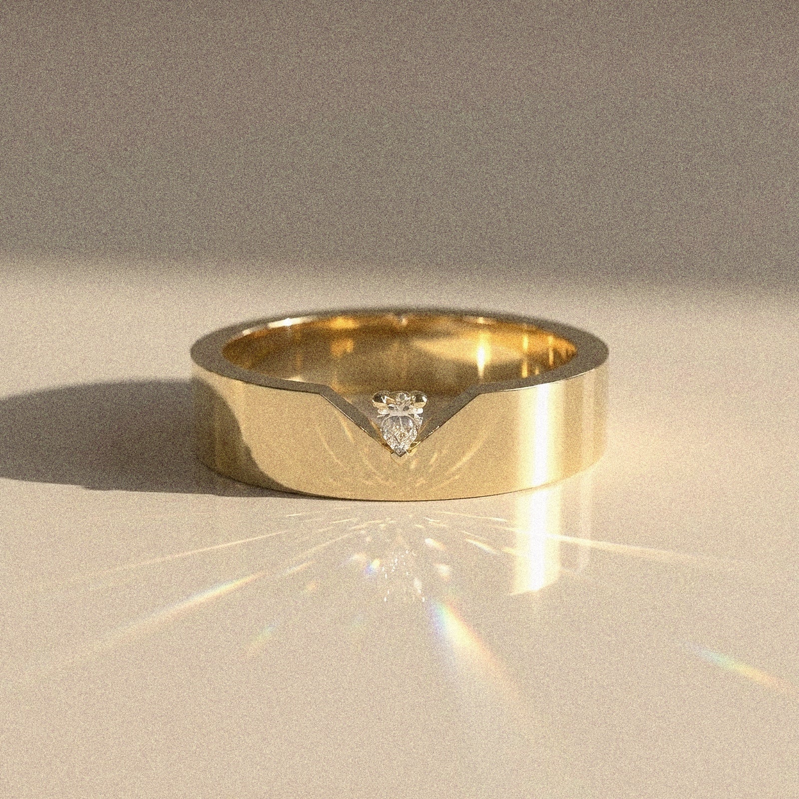 Alliance mixte Santo diamant naturel poire