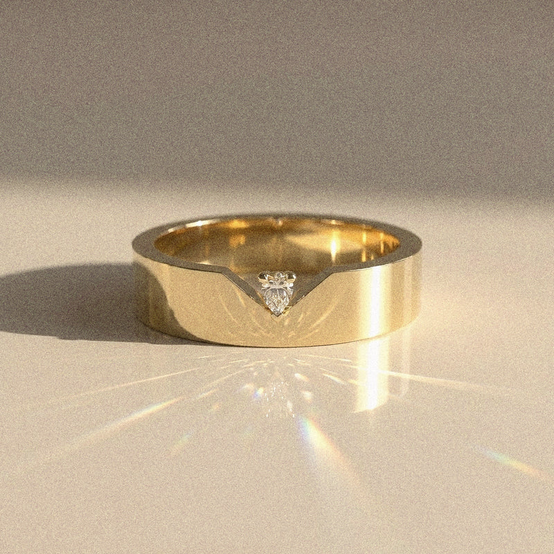 Alliance mixte Santo diamant naturel poire
