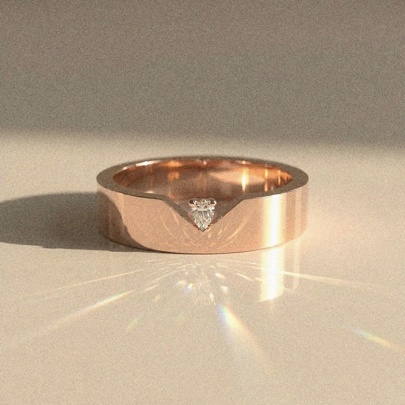 Alliance mixte Santo diamant naturel poire