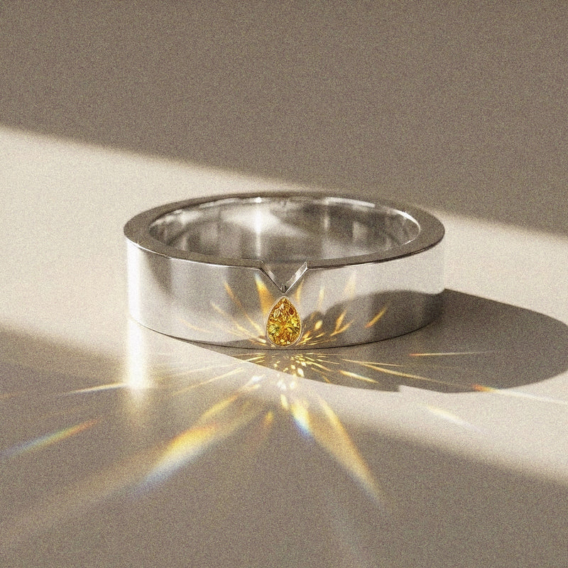 Alliance mixte Torres diamant naturel poire