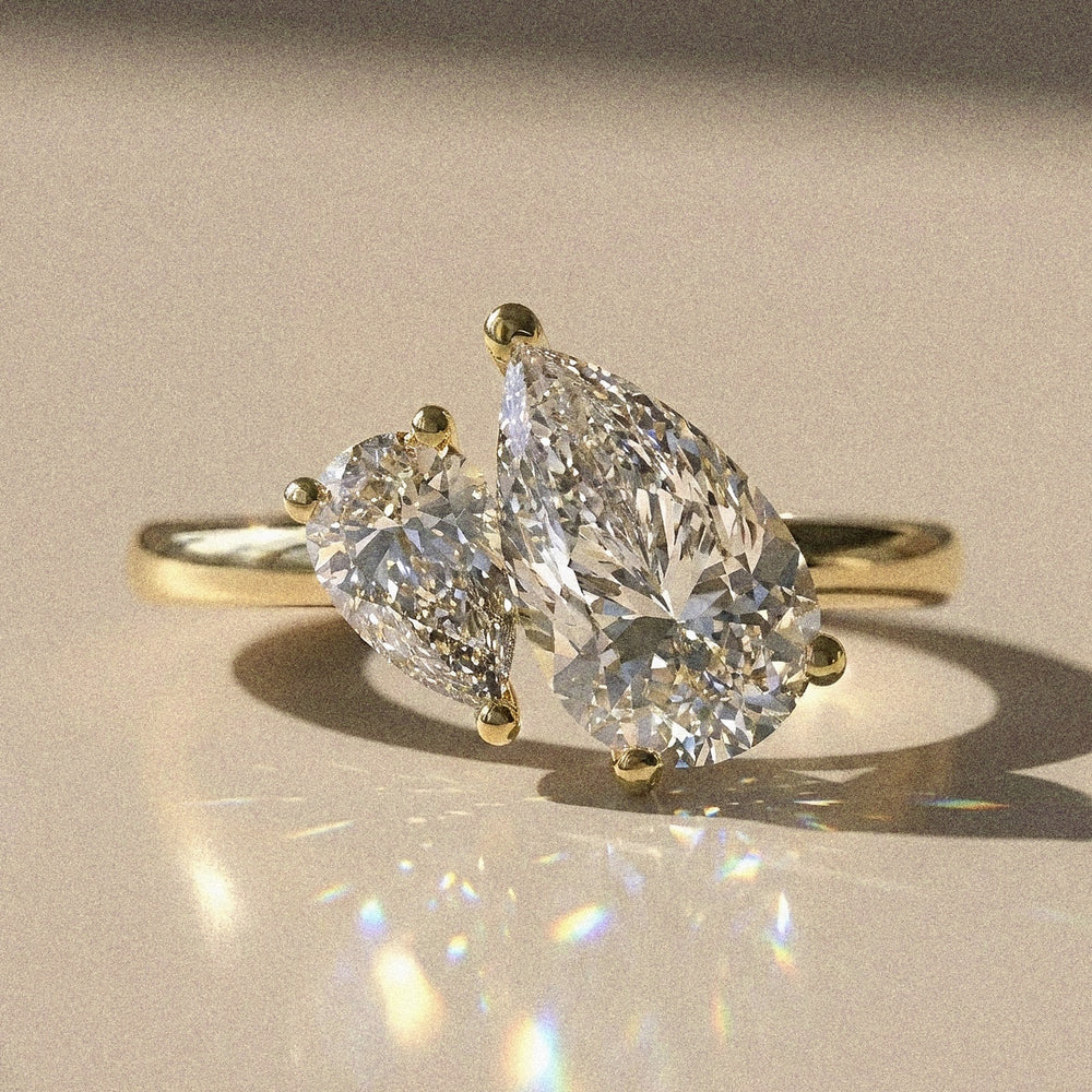 Blanche - bague de fiançailles Toi&Moi